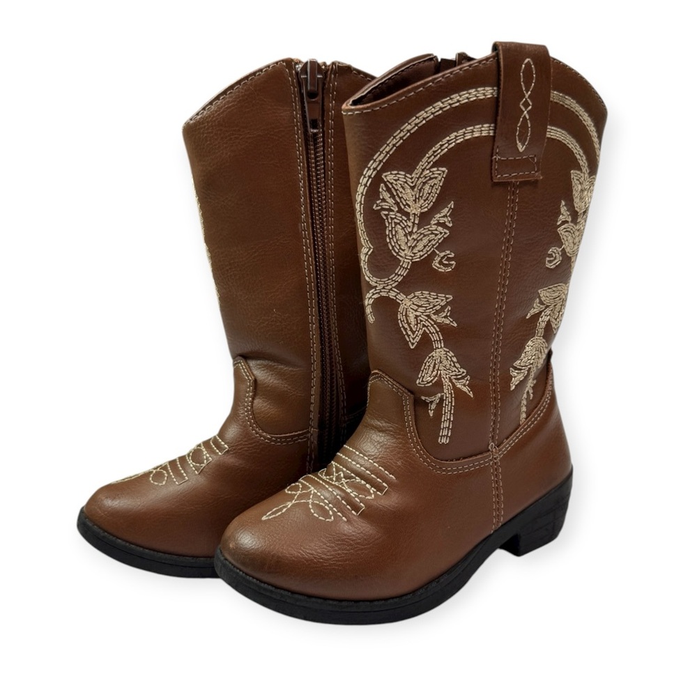 Kensie Girl Cowgirl Heel Boots‎ in Brown